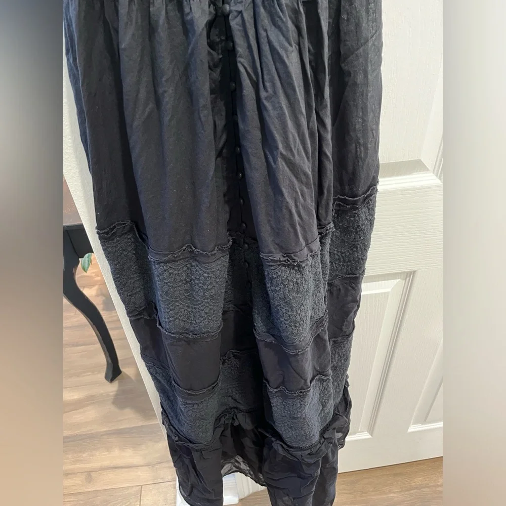 Free People Intimately Isabella Button Front Tiered Lace Maxi Slip Dress XS - Picture 8 of 13